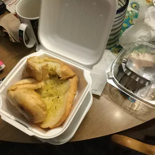 Our balled up garlic bread.