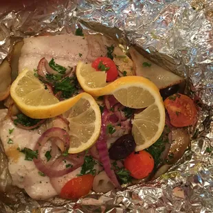 a chicken and vegetables