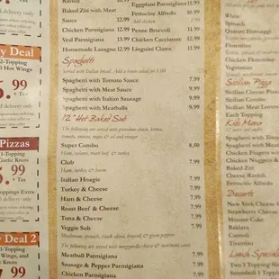 Dinner specials