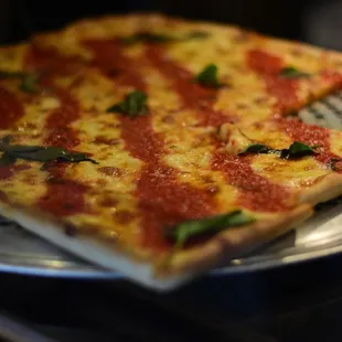 two slices of pizza on a plate