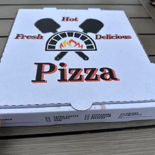 This is the box where the cheese pizza came in
