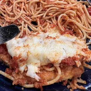 $20 Chicken parm or chicken fingers with cheese?