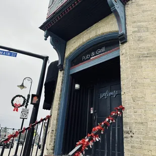 the front of the building