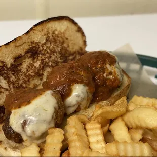 Homemade meatball sandwich