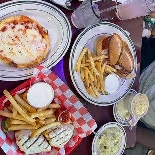a table full of food