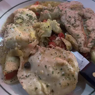 Chicken artichokes &amp; roasted reds