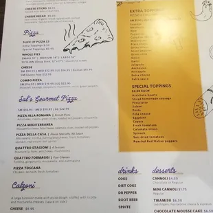 menu