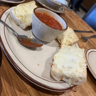 Cheese Bread with Marinara dipping sauce.