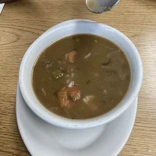 Seafood Gumbo! Very good no whole crabb...