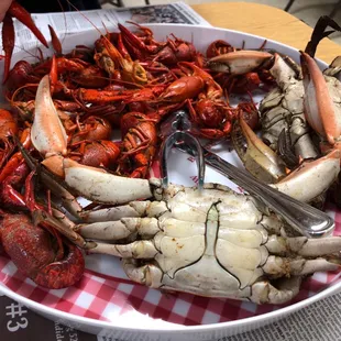 Crabs and crawfish ....
