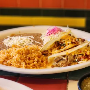a plate of mexican food