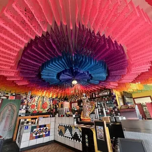 the inside of a mexican restaurant