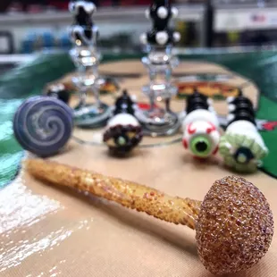 Hand blown dabbers.