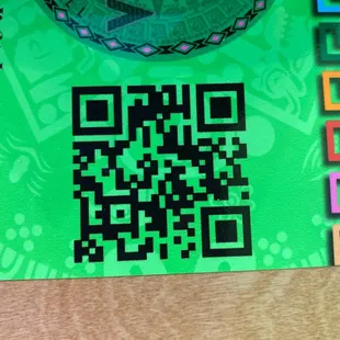 a qr code on a table