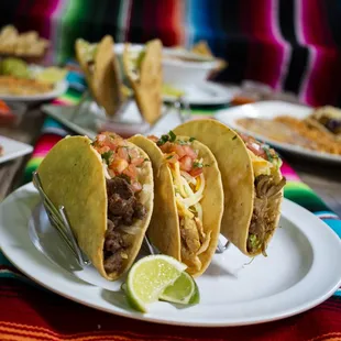 Steak, chicken, carnitas, beef, shrimp, fish and many more to choose from.