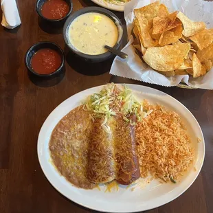 Shredded Beef Enchiladas! Great Cheese Dip!