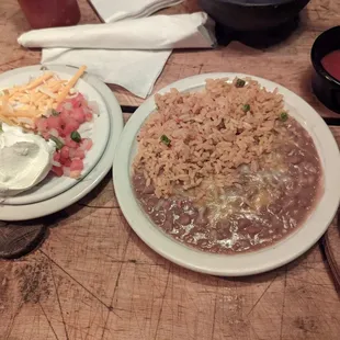 Rice, beans and sides