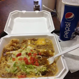 Stacked enchilada plate