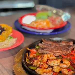 Steak and Shrimp Fajitas
