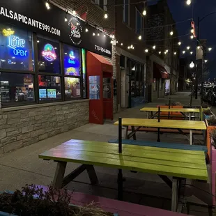 Outdoor patio seating area