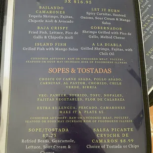 Specialty tacos