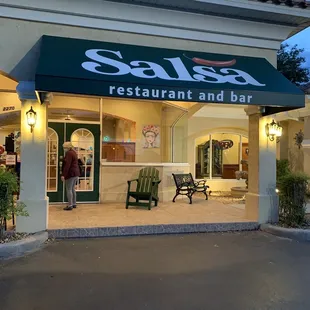 the front of the restaurant