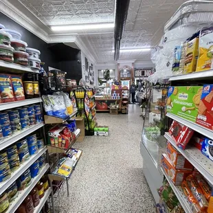 Back of the store toward the front.