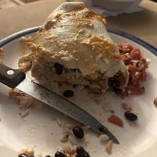 Loaded Bandito Burrito with shrimp