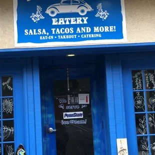 Outside of building and posted hours