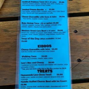 Menu side 1