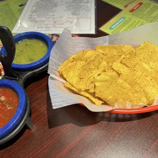 Complimentary chips and salsa