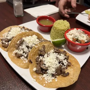 Steak THREE TACO PLATTER