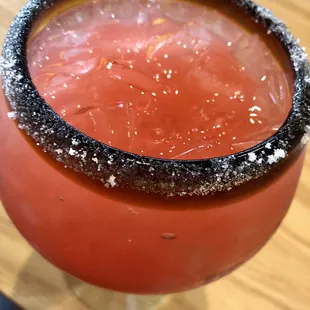 Strawberry margarita on the rocks