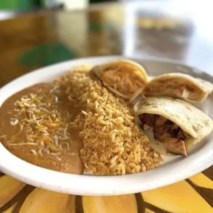 a plate of mexican food