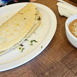 Carne Asada Machete with side of beans.