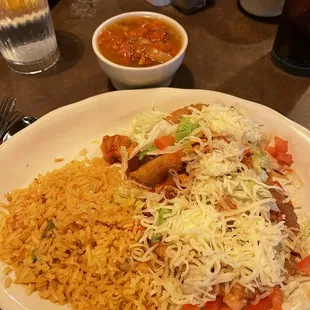 Chicken Puffy Taco Plate