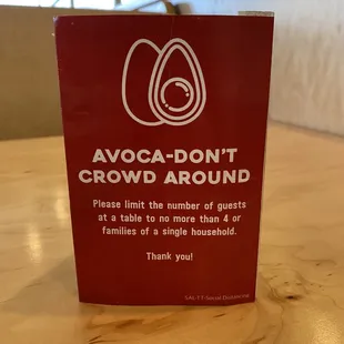 Table Notice - My Favorite