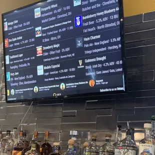 Beer menu