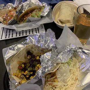 two tacos and a drink