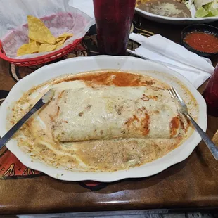 Super Burrito Loco with beef...