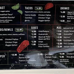 New menu!!