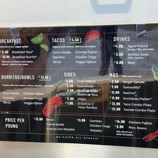 New menu.