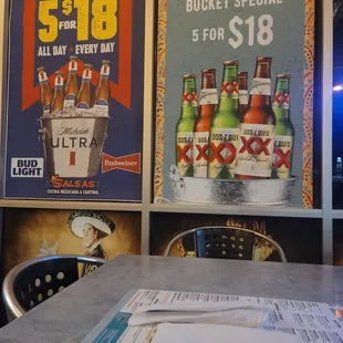 Outside on the patio.