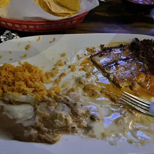 My chicken was so flat. I had a hard time identifying what kind of meat it was. Extremely tough and chewy.