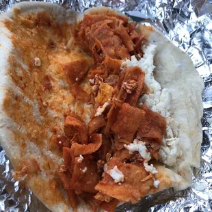 A look inside the Chilaquiles Taco