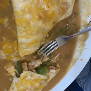 8521 Hubbyls Chicken Fajita Burrito filling. Look at that!