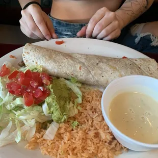 Burrito it's usually huge it gone smaller throughout the years