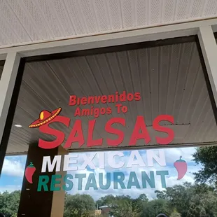 eflection in restaurant window