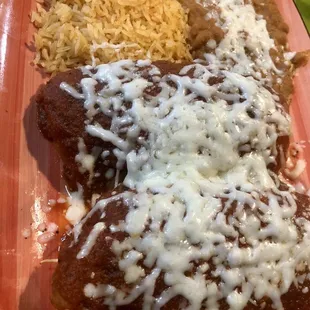 Chile Rellenos with beef and chicken