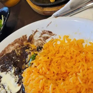 Chicken Fajitas, black beans and rice